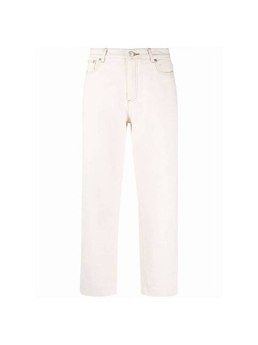 High Waist Cropped Straight Jeans White - A.P.C. - BALAAN 1