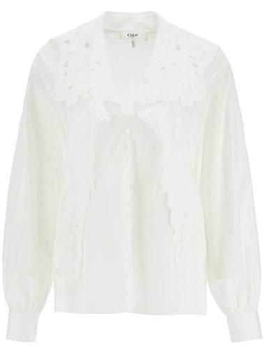 embroidered blouse with bow - CHLOE - BALAAN 1