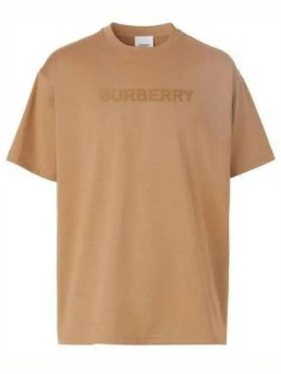 Oversized Logo Short Sleeve T-Shirt Camel - BURBERRY - BALAAN 2