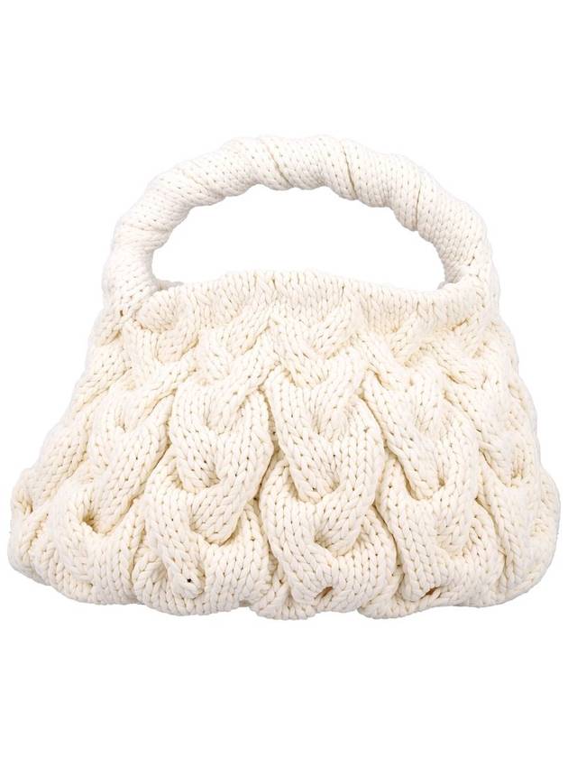 Cable Knit Tote Bag In Off-White - JW ANDERSON - BALAAN 2