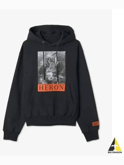 Preston Graphic Print Cotton Hoodie Black - HERON PRESTON - BALAAN 2