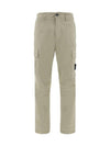 Compass Badge Gabardine Cargo Straight Pants Beige - STONE ISLAND - BALAAN 1