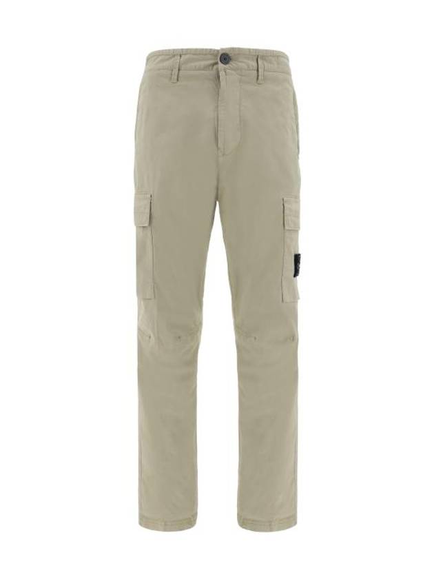 Compass Badge Gabardine Cargo Straight Pants Beige - STONE ISLAND - BALAAN 1