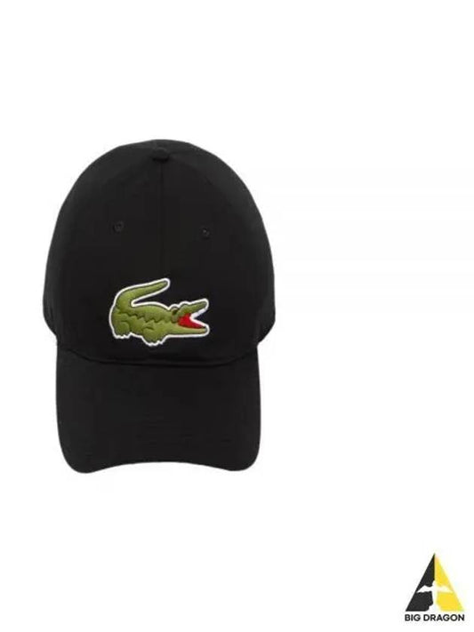 Embroidered Logo Organic Cotton Ball Cap Black - LACOSTE - BALAAN 2