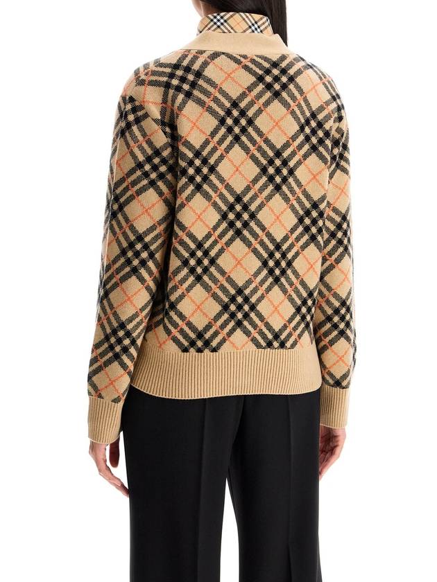 Check Cashmere Cardigan Sand - BURBERRY - BALAAN 4