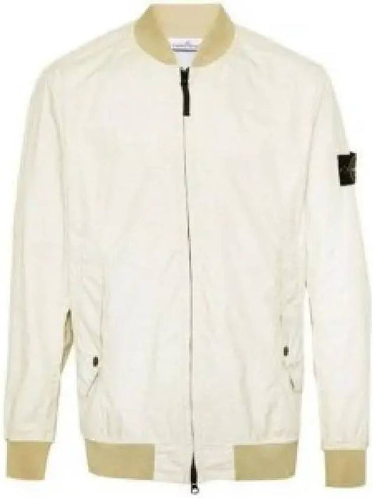 Men's Wappen Patch Zip-Up Bomber Jacket Neutrans Green - STONE ISLAND - BALAAN 2