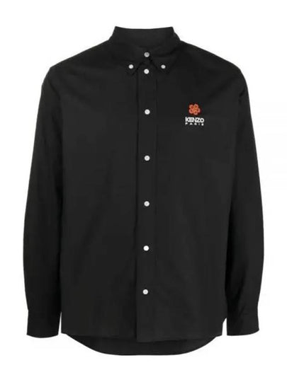 Boke Flower Casual Long Sleeve Shirt Black - KENZO - BALAAN 2