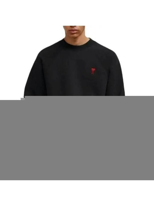 Small Heart Logo Sweatshirt Black - AMI - BALAAN 2