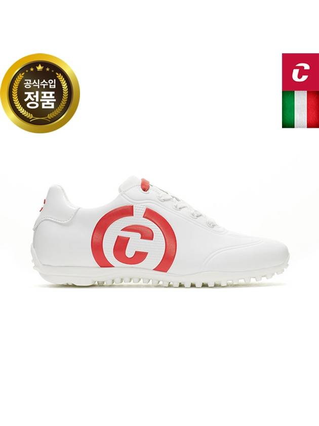 Official Italian handmade golf shoes QUEENSCUP WHITE RED - DUCA DEL COSMA - BALAAN 1