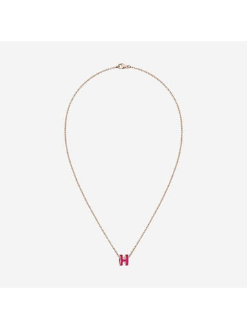 Mini Pop H Pendant Necklace Rose Gold - HERMES - BALAAN 1