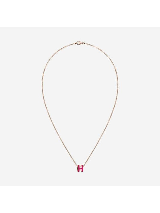 Mini Pop H Pendant Necklace Rose Gold - HERMES - BALAAN 1