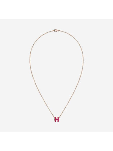 Mini Pop H Pendant Necklace Rose Gold - HERMES - BALAAN 1