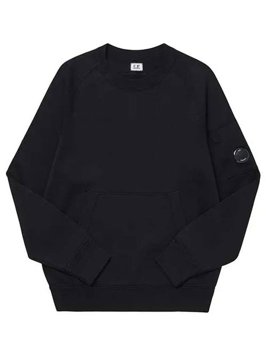 Men's Lens Wappen Pocket Crew Neck Sweatshirt Black - CP COMPANY - BALAAN 2