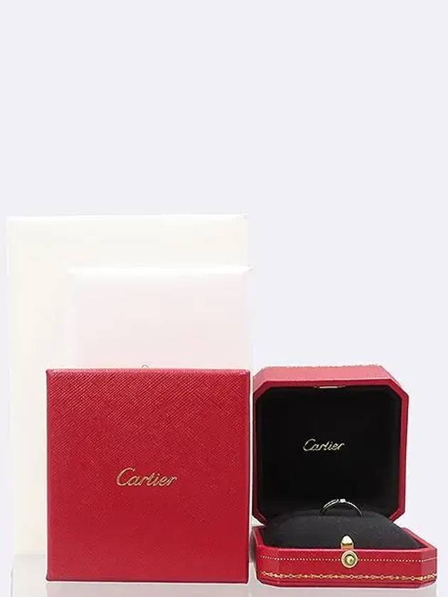 B4051350 PT950 Platinum Gold C de Cartier 1 Point Diamond Wedding Band Ring No 10 - CARTIER - BALAAN 4