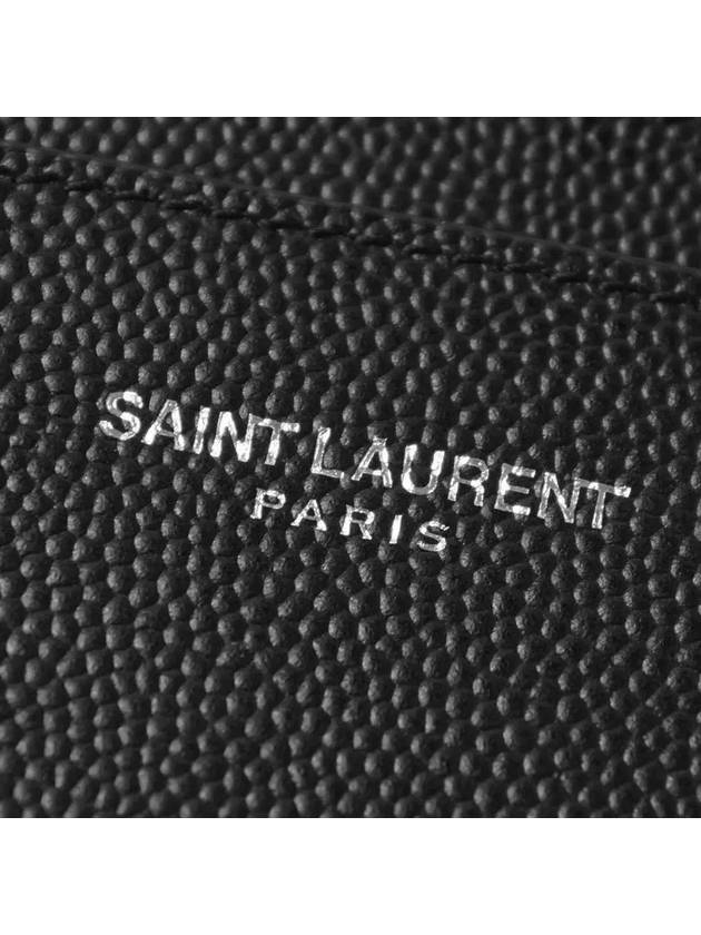 Embossed Leather Card Wallet Black - SAINT LAURENT - BALAAN 7