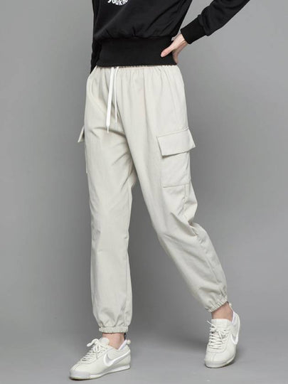 Women s Nylon Bonding Light Gray Cargo Banding Pants DO1242PT14 1 - DOYOUKNOWMC GOLF WEAR - BALAAN 2