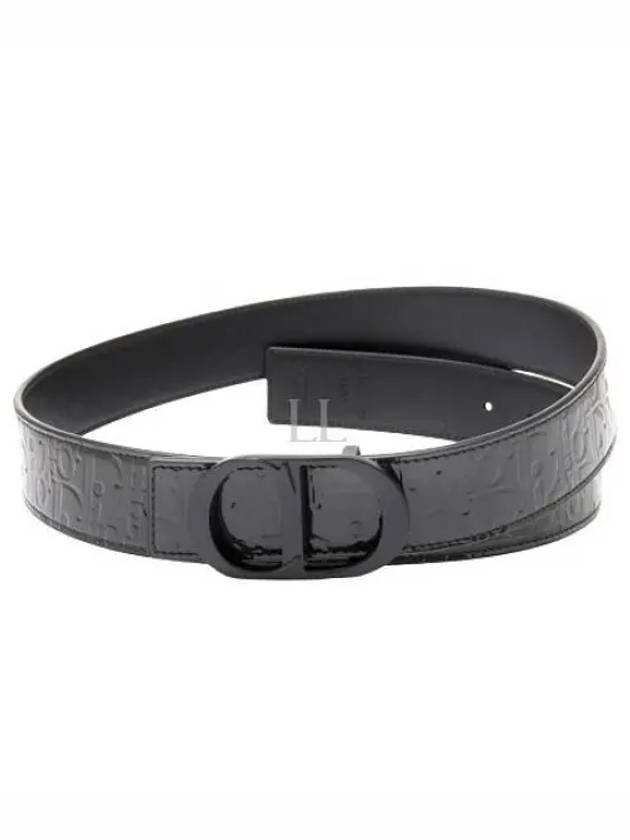 Men's Logo Leather Belt Black - DIOR - BALAAN 2