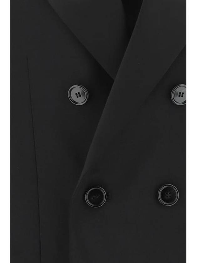 Double Breasted Smoking Jacket Black - AMI - BALAAN 4