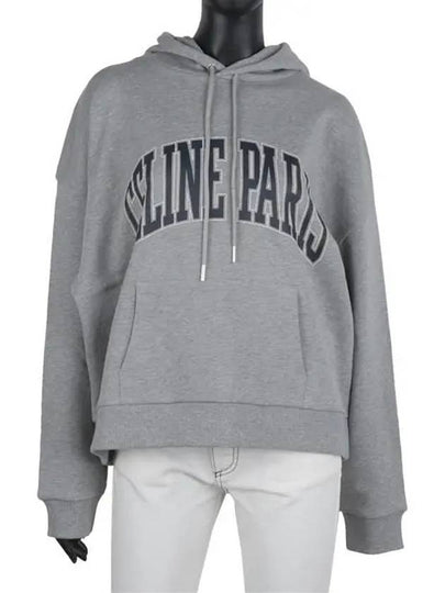 Oversized Cotton Fleece Hoodie Grey - CELINE - BALAAN 2