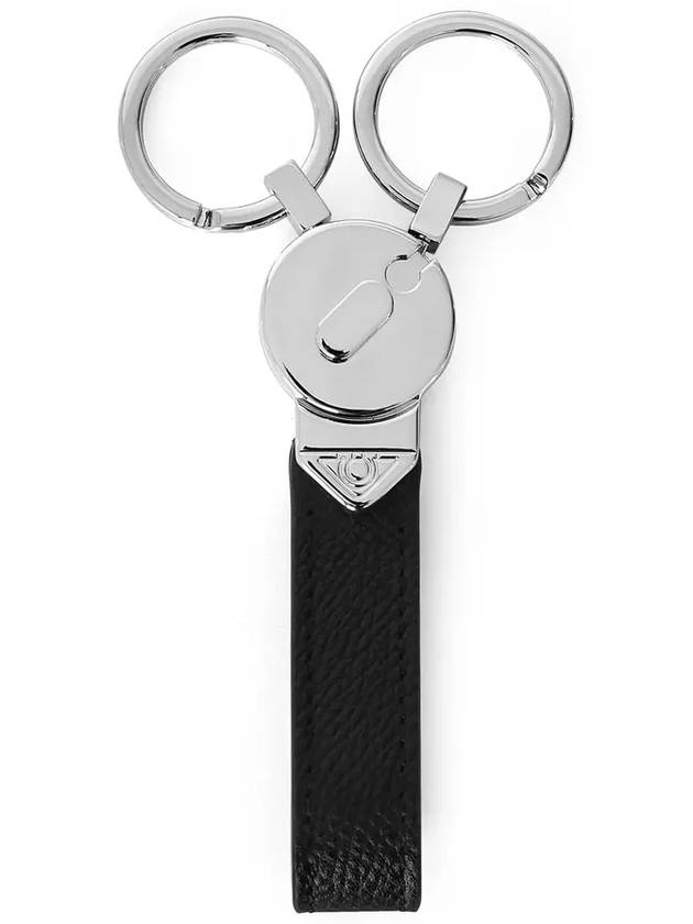 Salvatore Gancini Black Leather Key Holder Silver - SALVATORE FERRAGAMO - BALAAN.