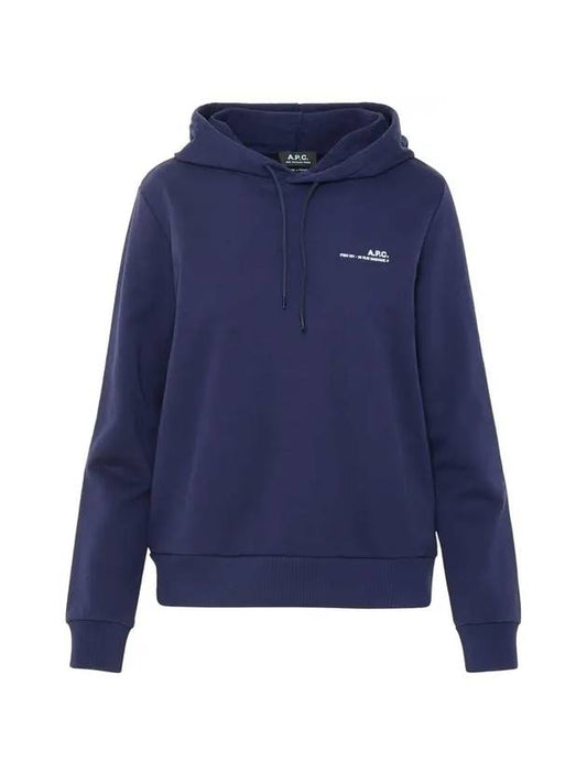 Women's Item Logo Print Hooded Top Navy - A.P.C. - BALAAN.