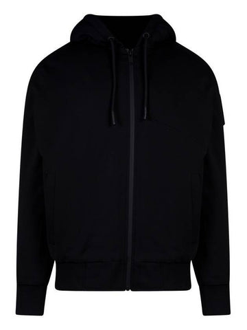 Tilden Fox Fur Zip Up Hoodie Black - MOOSE KNUCKLES - BALAAN 1