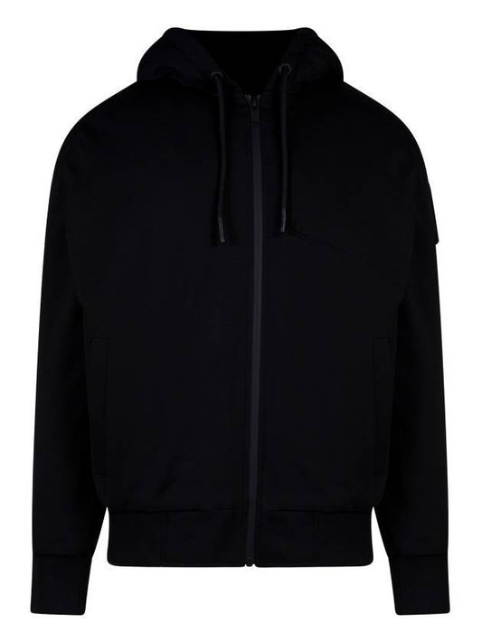 Tilden Fox Fur Zip Up Hoodie Black - MOOSE KNUCKLES - BALAAN 1