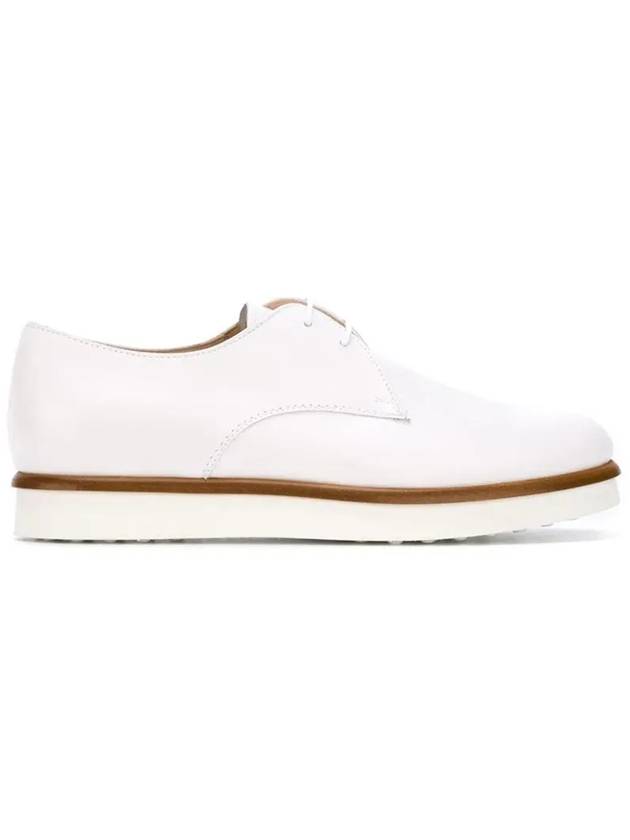 Embroidered Logo Lace-Up Derby White - TOD'S - BALAAN 3