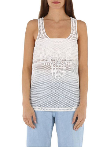 Burberry Ladies Silicone Lace Tank Top In White, Size X-small - BURBERRY - BALAAN 1