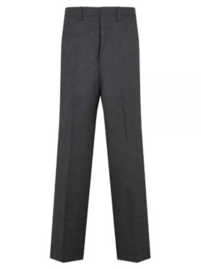 Gabardine Wool Loose Fit Wide Pants Grey - AMI - BALAAN 2