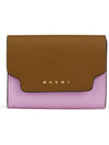 Saffiano Leather Card Wallet Brown - MARNI - BALAAN 6