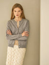 100 cashmere button up cardigan gray and 5 colors - CALLAITE - BALAAN 1