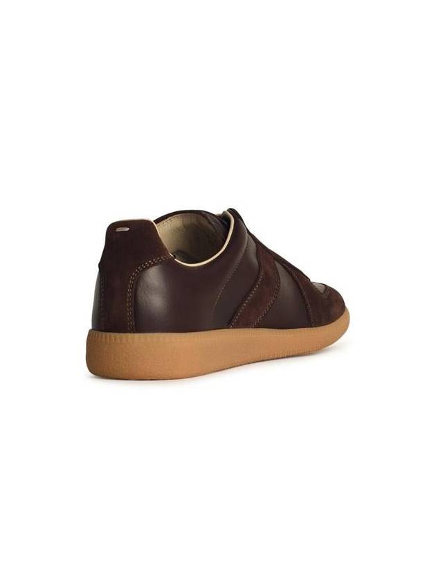 Maison Margiela 'Replica' Brown Leather Sneakers - MAISON MARGIELA - BALAAN 3