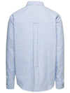 Small Heart Logo Gingham Button Long Sleeves Shirt Sky Blue - AMI - BALAAN 3