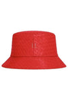 Intrecciato Leather Bucket Hat Red - BOTTEGA VENETA - BALAAN 2