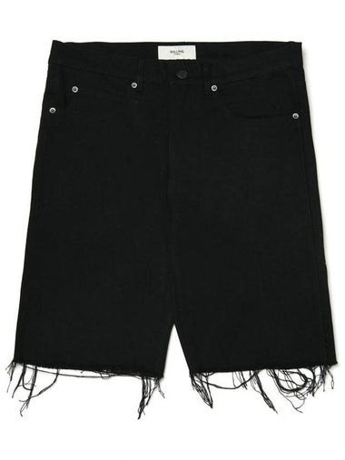 CUT OFF DENIM SHORTS BLACK - ROLLING STUDIOS - BALAAN 1