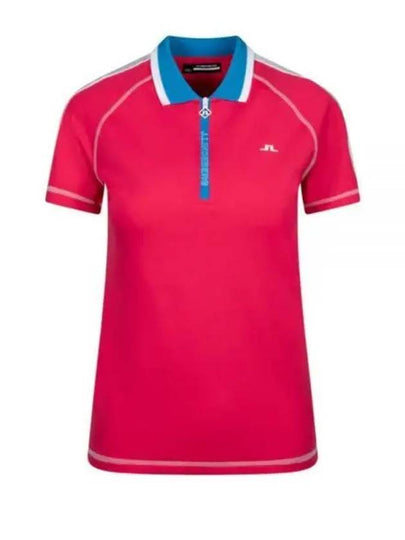 Kourtney Short Sleeve Polo Shirt Azalea - J.LINDEBERG - BALAAN 2