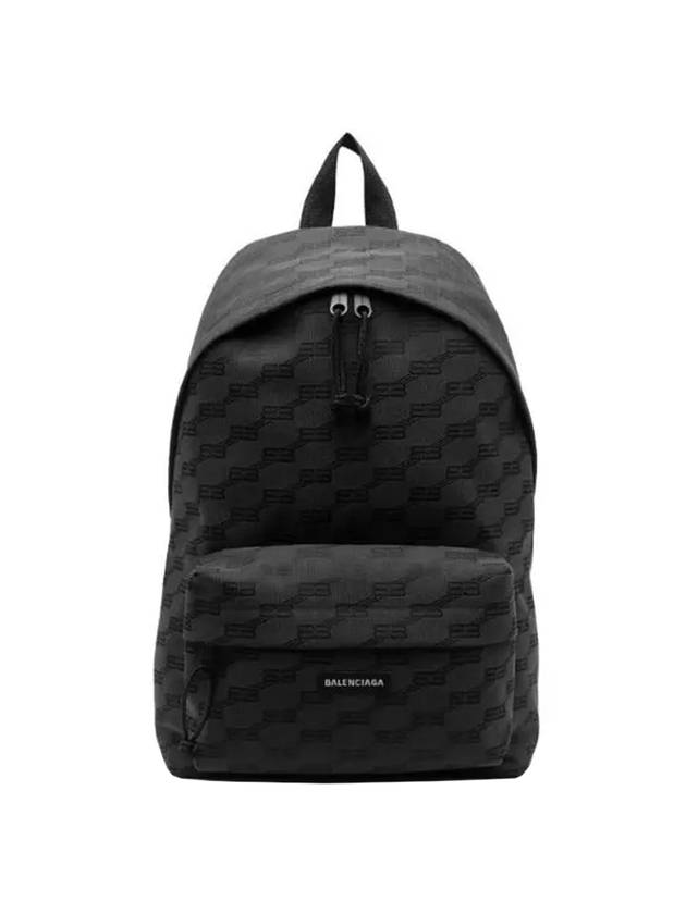 BB Monogram Jacquard Canvas Medium Backpack Black - BALENCIAGA - BALAAN 1