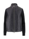 Women's High Neck Wool Padded Cardigan Black - MONCLER - BALAAN 2