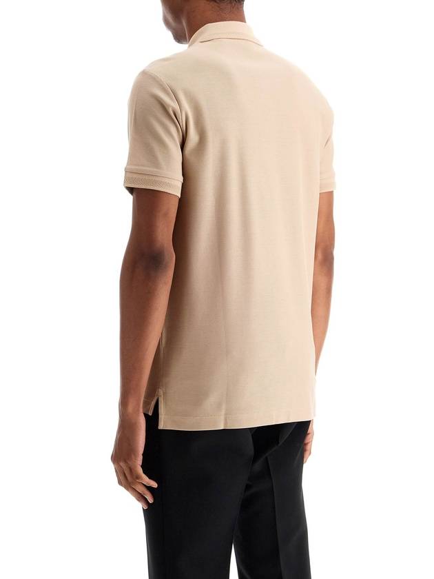 beige cotton polo with ekd embroidered logo - BURBERRY - BALAAN 3