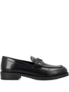 Triangle Logo Leather Loafers Black - PRADA - BALAAN 1