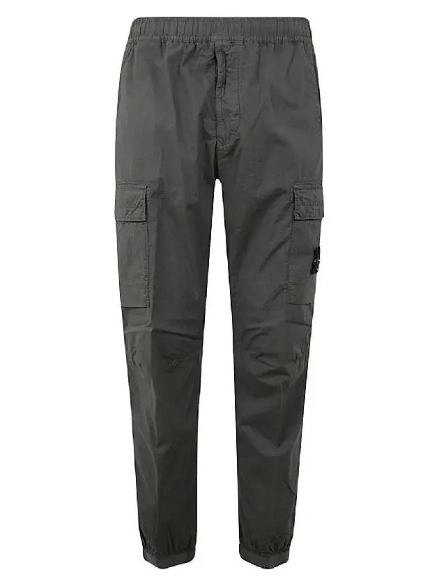 Stretch Cotton Tela Paracadute Cargo Straight Pants Dark Green - STONE ISLAND - BALAAN 2