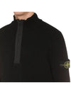 Wappen Patch Half Zip Up Knit Top Black - STONE ISLAND - BALAAN 6