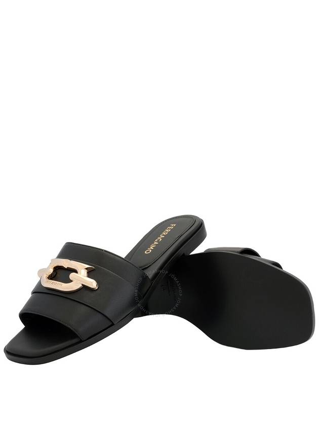 Women's Gancini Slippers Black - SALVATORE FERRAGAMO - BALAAN 3