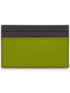 Men's FF Leather Card Wallet Green - FENDI - 4
