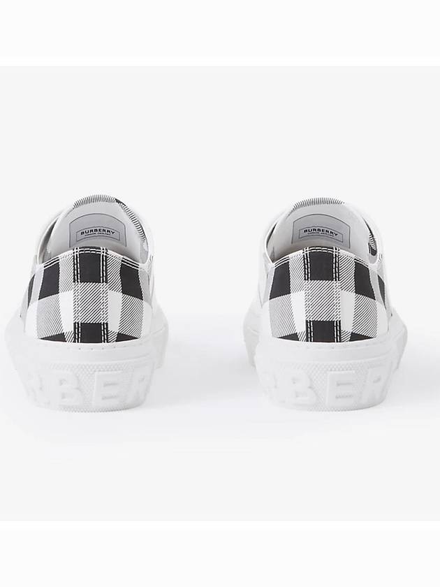 Check Cotton Low Top Sneakers Black White - BURBERRY - BALAAN 5