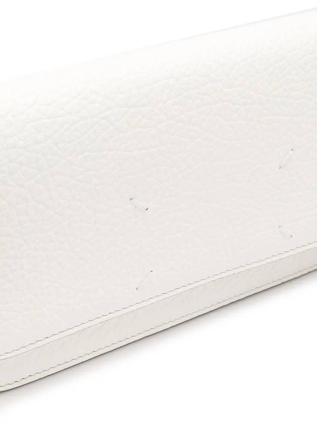 Logo Stitching Large Leather Chain Wallet Long Wallet White - MAISON MARGIELA - BALAAN.