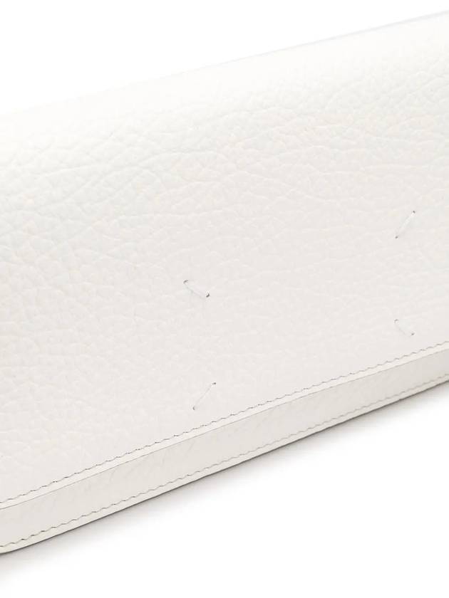 Logo Stitching Large Leather Chain Long Wallet White - MAISON MARGIELA - BALAAN 5