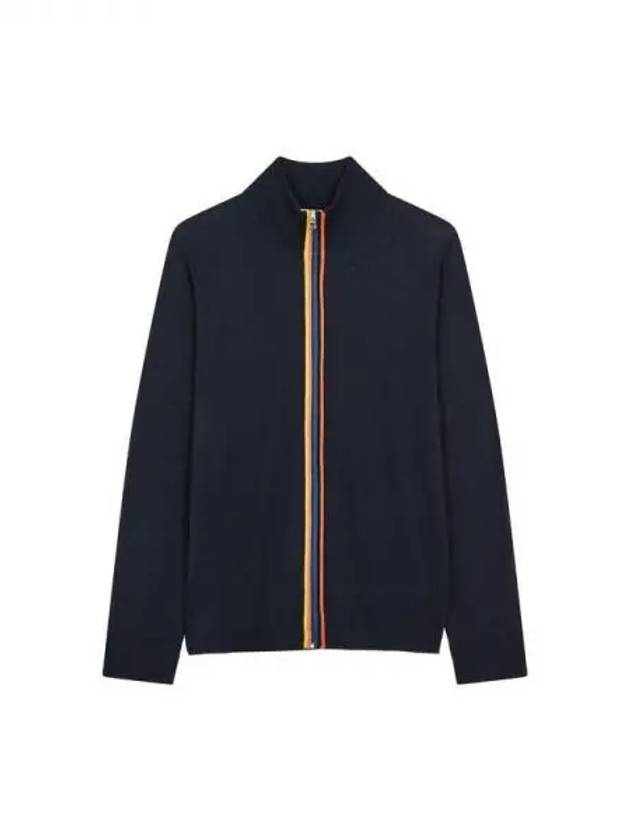 Striped zipper wool cardigan dark navy 270910 - PAUL SMITH - BALAAN 1