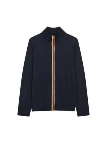 Striped zipper wool cardigan dark navy 270910 - PAUL SMITH - BALAAN 1